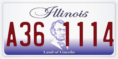 IL license plate A361114