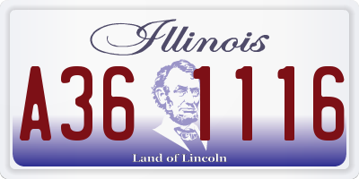 IL license plate A361116