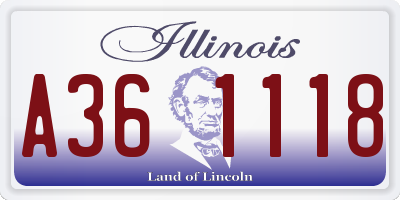IL license plate A361118