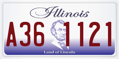 IL license plate A361121