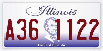 IL license plate A361122
