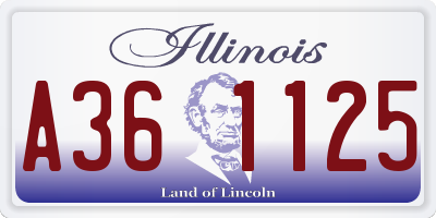 IL license plate A361125