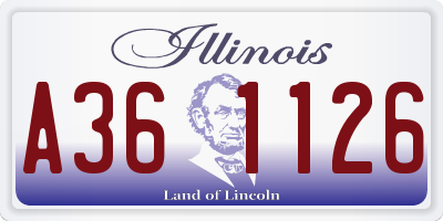 IL license plate A361126
