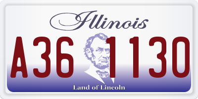 IL license plate A361130