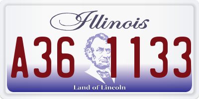 IL license plate A361133