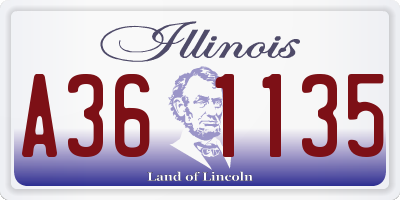 IL license plate A361135