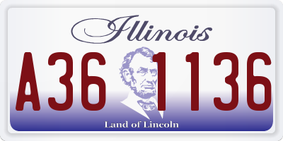 IL license plate A361136