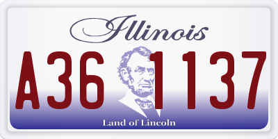 IL license plate A361137