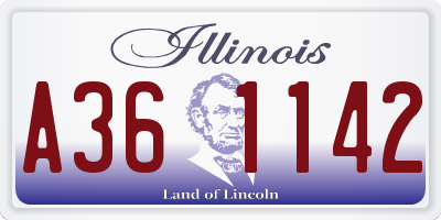 IL license plate A361142