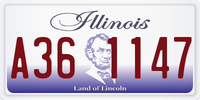 IL license plate A361147
