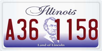 IL license plate A361158