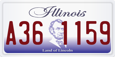 IL license plate A361159