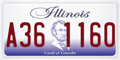 IL license plate A361160