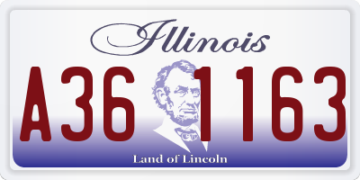 IL license plate A361163