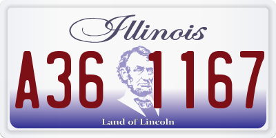 IL license plate A361167