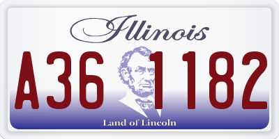 IL license plate A361182