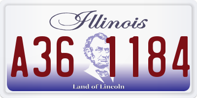 IL license plate A361184