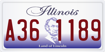 IL license plate A361189