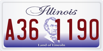 IL license plate A361190