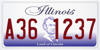 IL license plate A361237