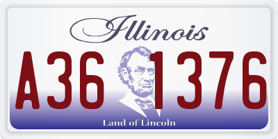 IL license plate A361376