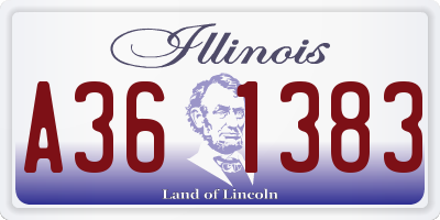 IL license plate A361383