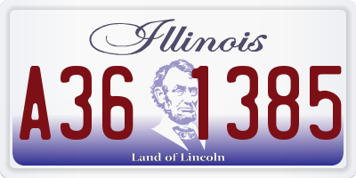 IL license plate A361385