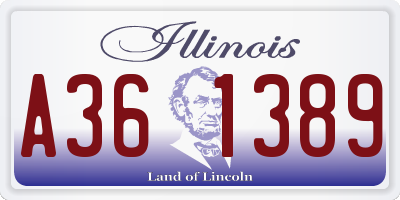 IL license plate A361389