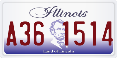 IL license plate A361514