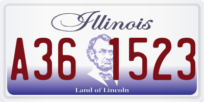 IL license plate A361523