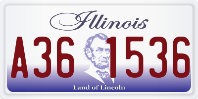 IL license plate A361536