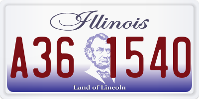 IL license plate A361540