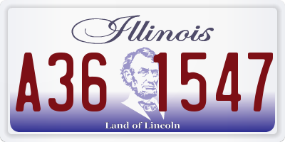 IL license plate A361547