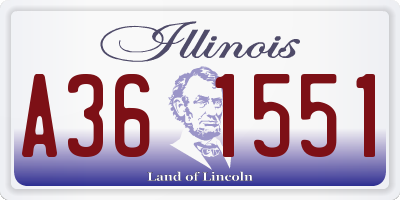 IL license plate A361551