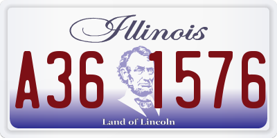 IL license plate A361576