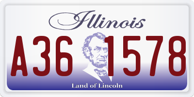 IL license plate A361578