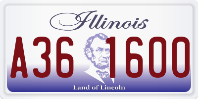 IL license plate A361600