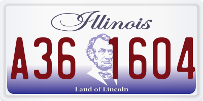 IL license plate A361604