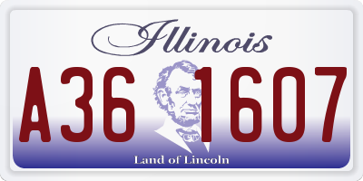 IL license plate A361607