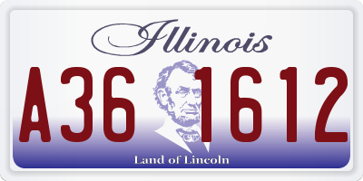 IL license plate A361612