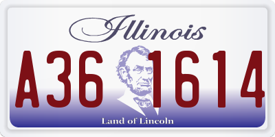 IL license plate A361614