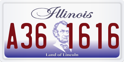 IL license plate A361616