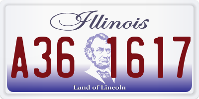 IL license plate A361617
