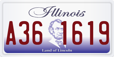 IL license plate A361619