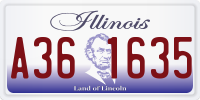 IL license plate A361635