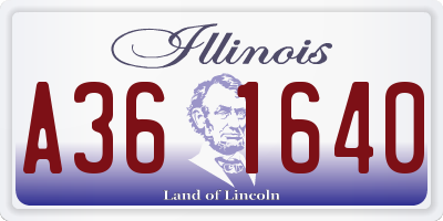 IL license plate A361640