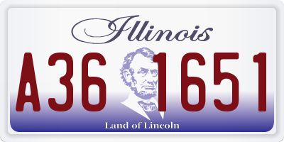 IL license plate A361651
