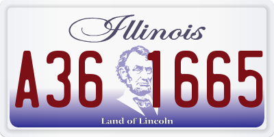 IL license plate A361665