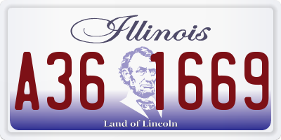 IL license plate A361669