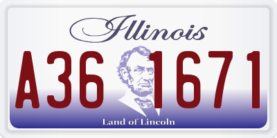 IL license plate A361671